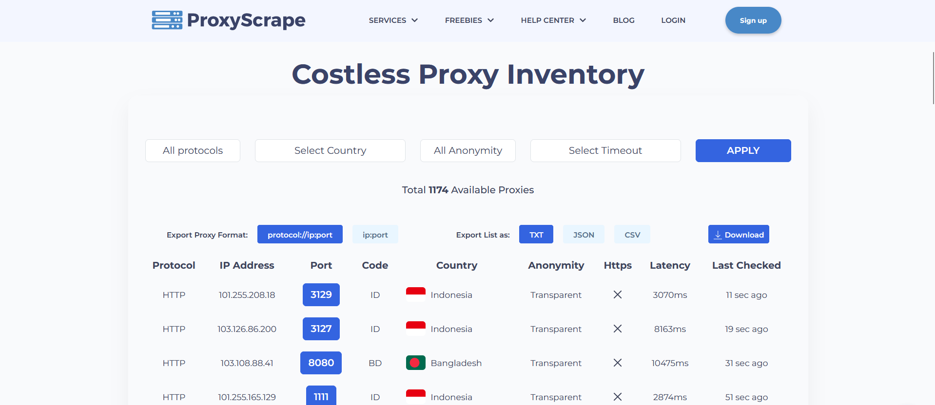 proxyscrape