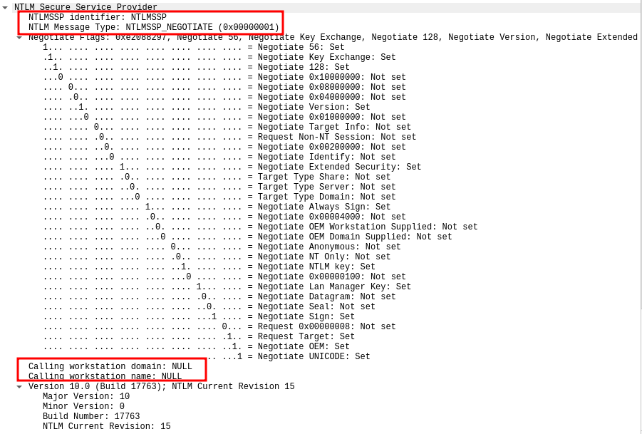 NTLM Message when the relay did not work
